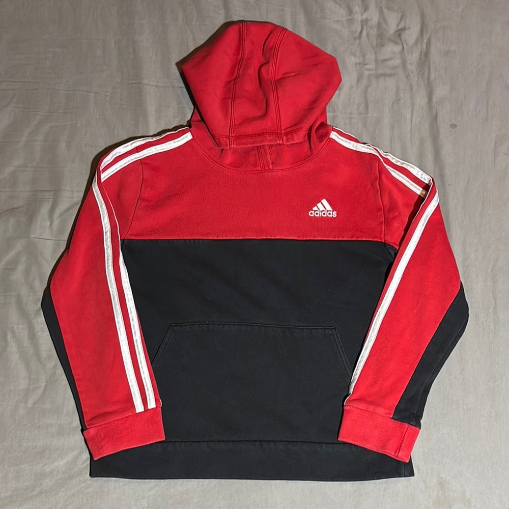 Adidas Red and Black Kids Hoodie